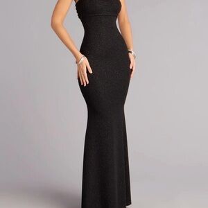 Windsor Black Strapless Mermaid Gown